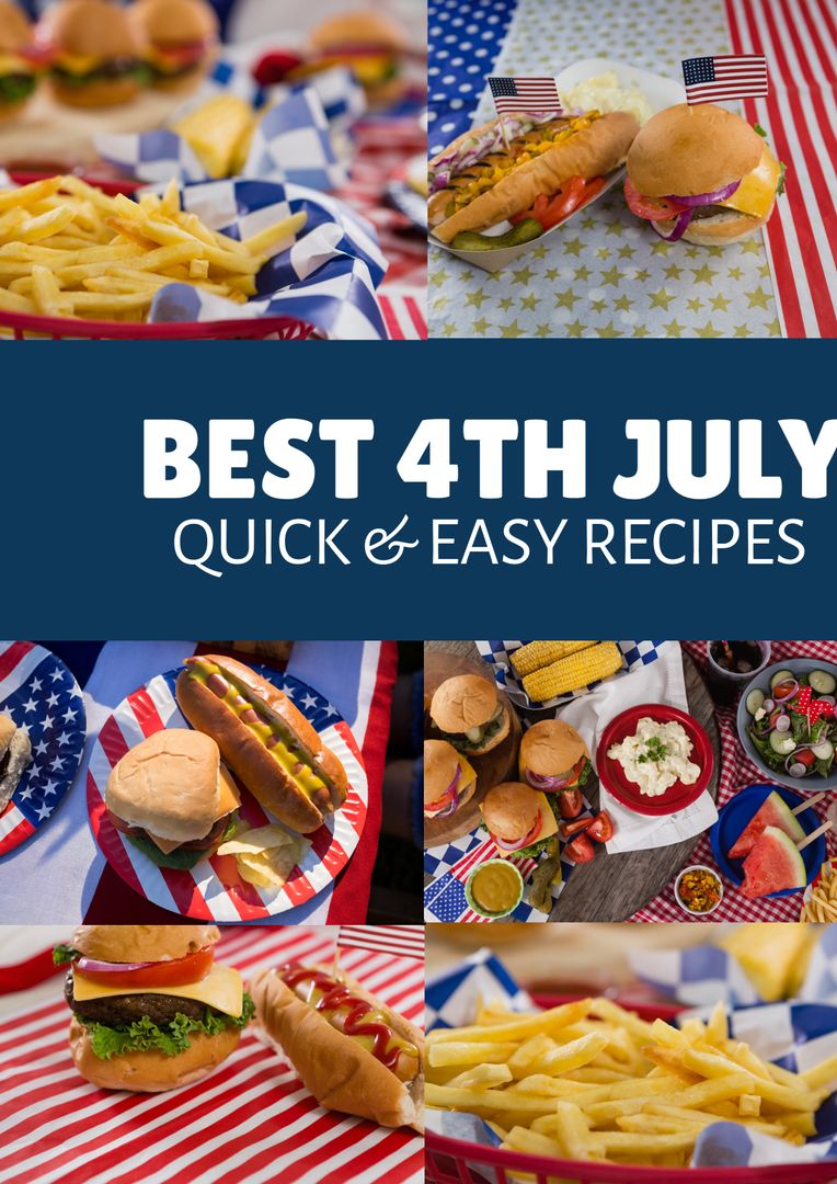 Festive American Barbecue Spread for 4th of July Celebrations - Download Free Stock Templates Pikwizard.com