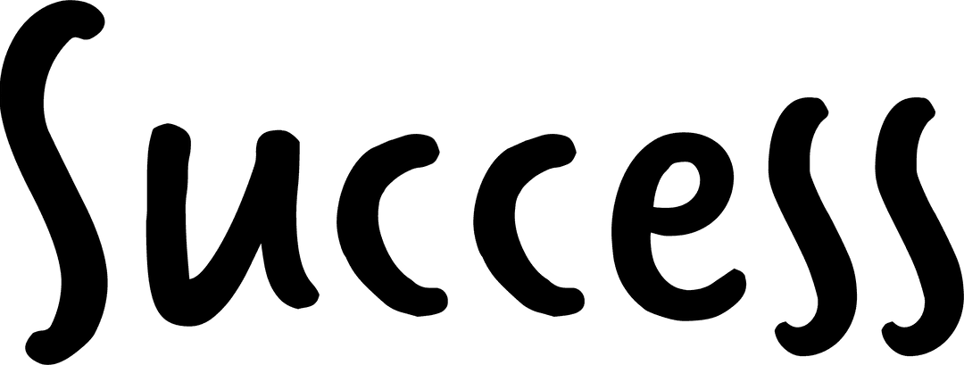 Success Text Vector Illustration on Transparent Background