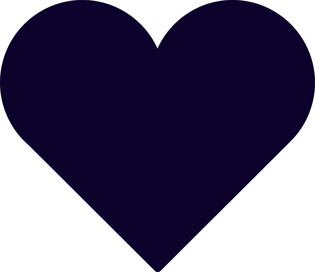 Dark Navy Heart Symbol on Transparent Background for Love Concepts