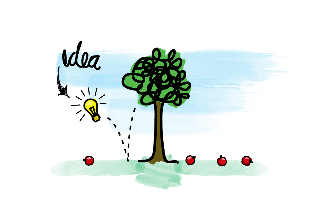 Creative Concept with Light Bulb and Tree on Transparent Background