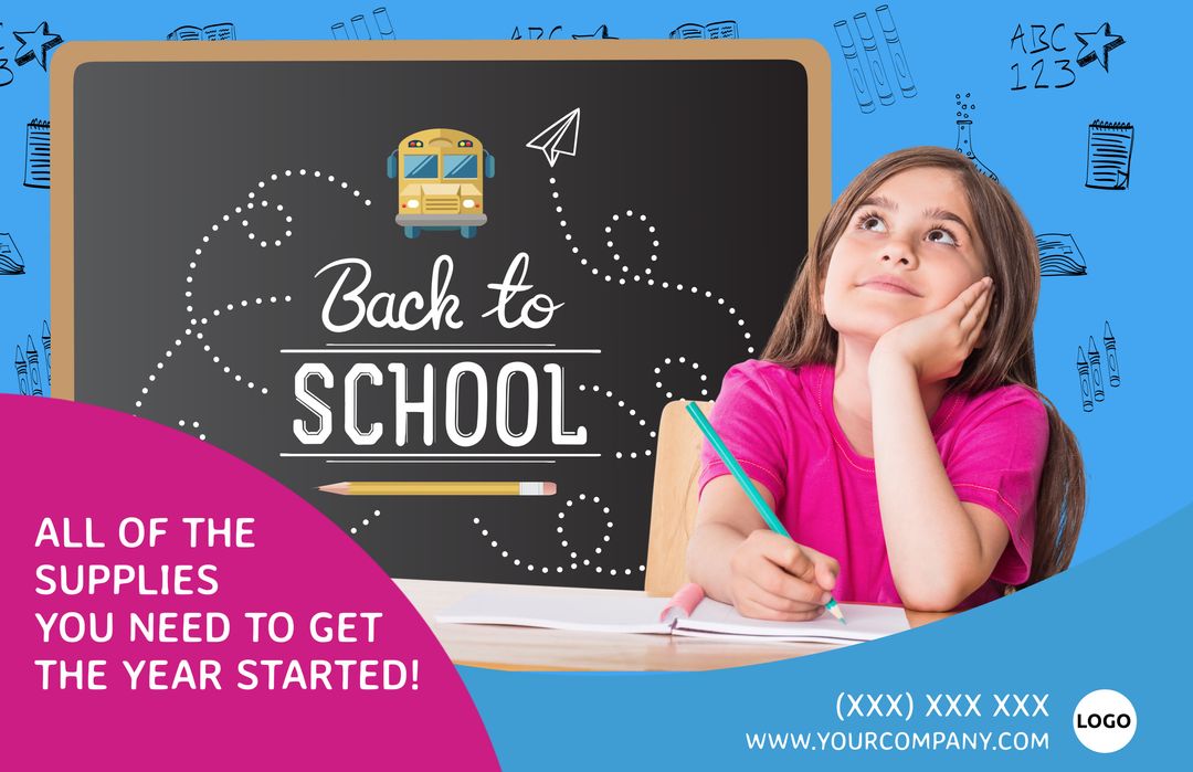 Excited Child Daydreaming for New School Academic Year