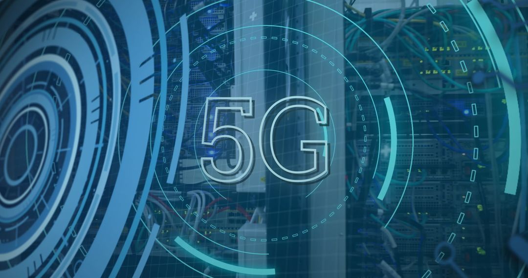 5G Technology Network Concept with Digital Elements