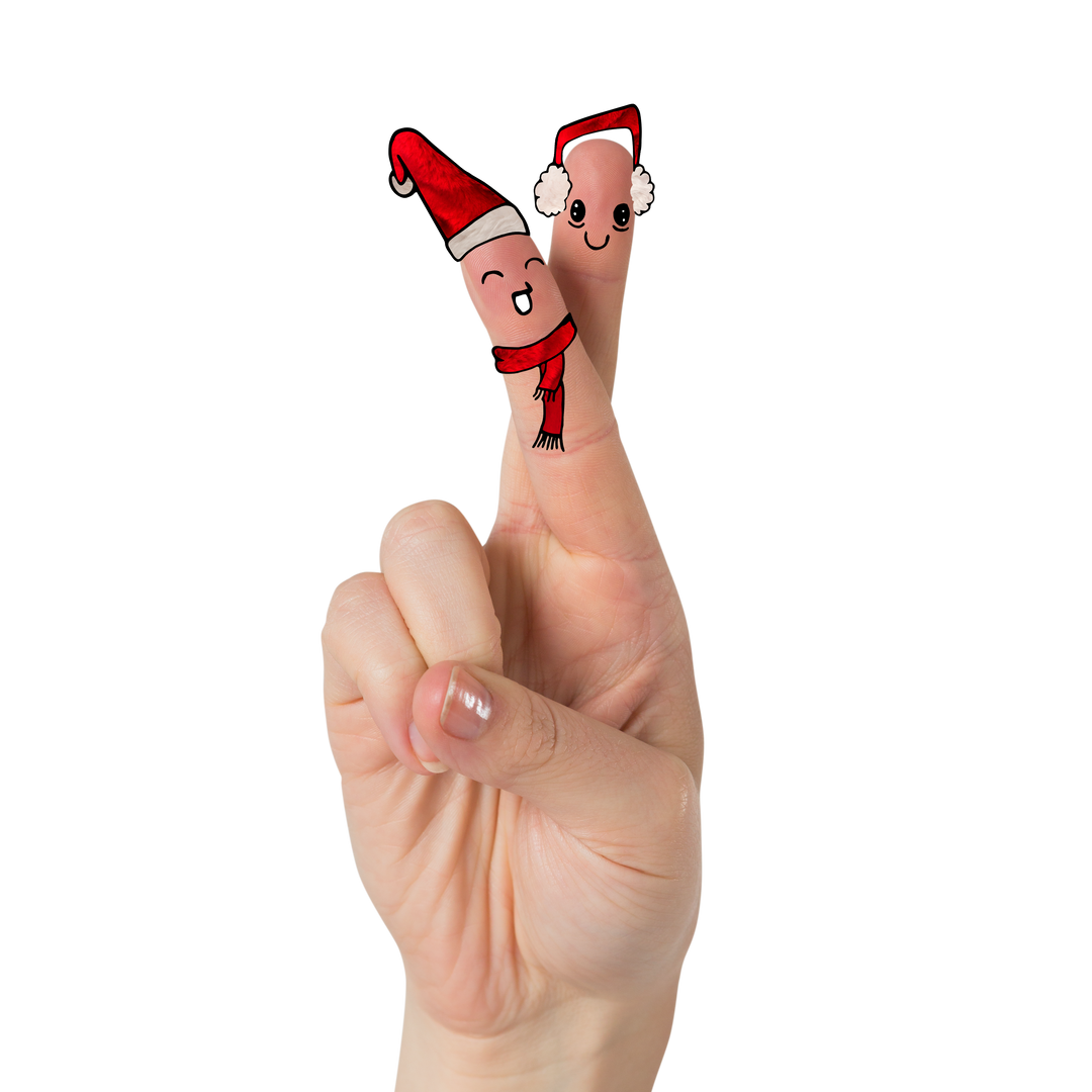 Fingers with Santa Claus Illustrated Vector on Transparent Background - Download Free Stock Images Pikwizard.com