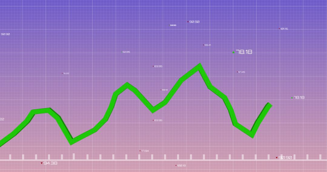 Analyzing Growing Graph Line on Purple Gradient Background