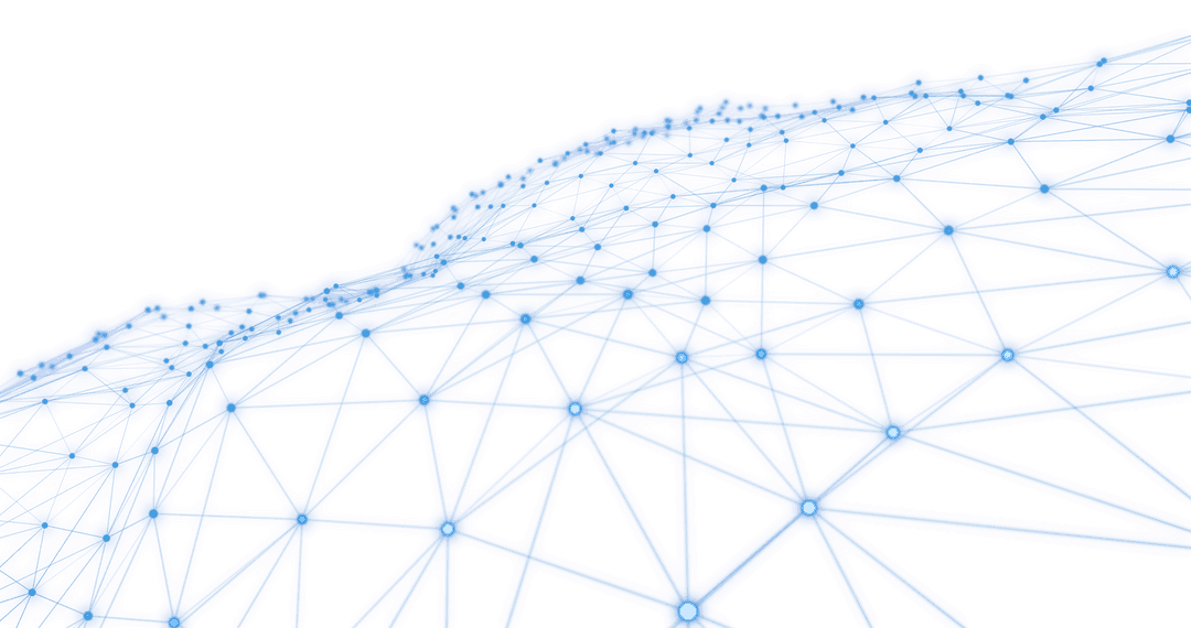 Abstract Transparent Molecular Structure in Blue for Scientific Visualization