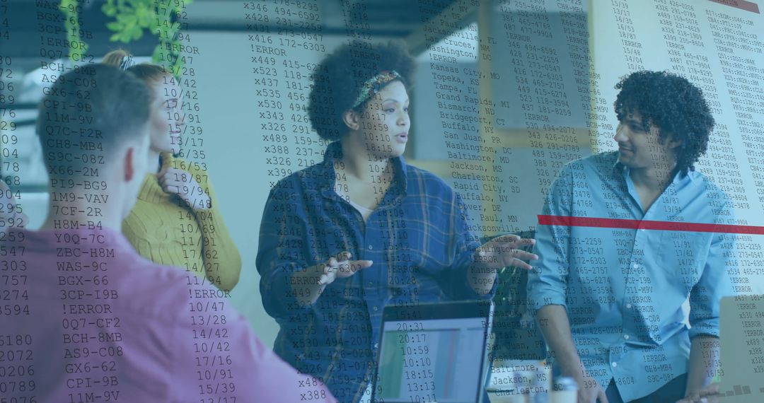 Diverse Team Doing Data Analysis in Modern Office