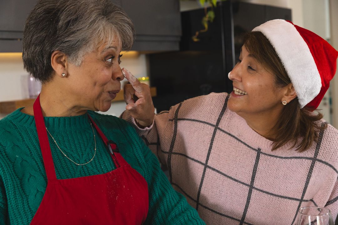 Generations Celebrating Together in Festive Kitchen