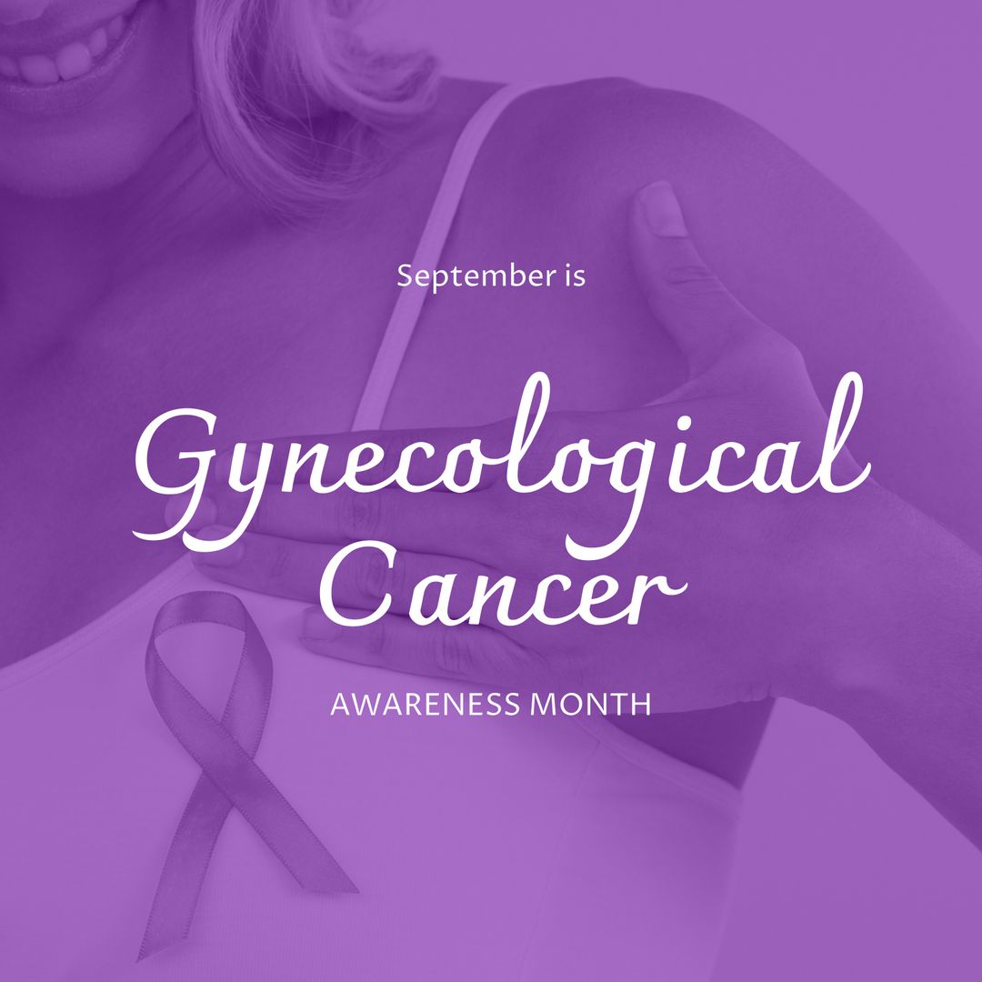 Gynecological Cancer Awareness Month with Lavender Ribbon and Text