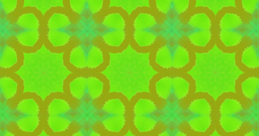 Vibrant Green Kaleidoscope Seamless Abstract Pattern Background