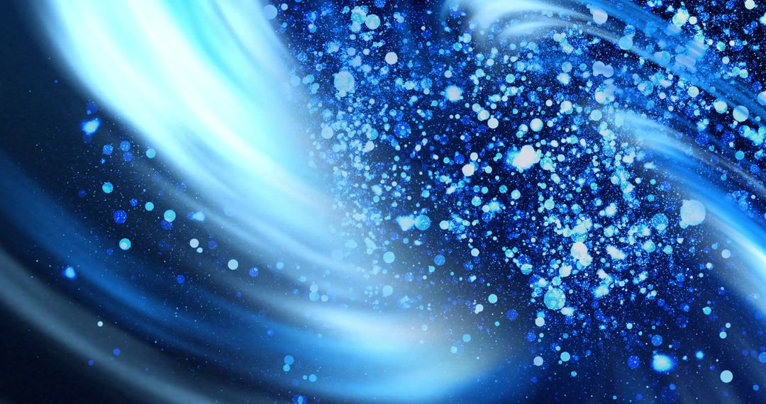 Abstract Blue Light Particles on Black Background