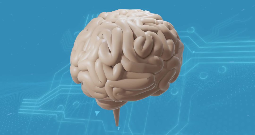 Digital Brain with Futuristic Technology Interface