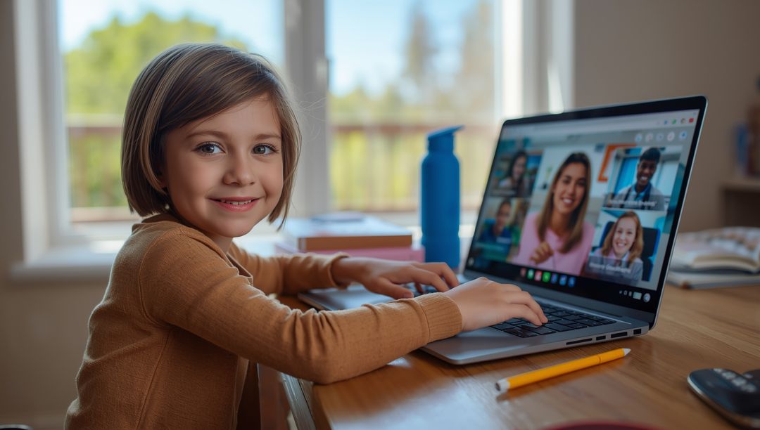 Young Girl Engaging in Online Learning Through Video Call