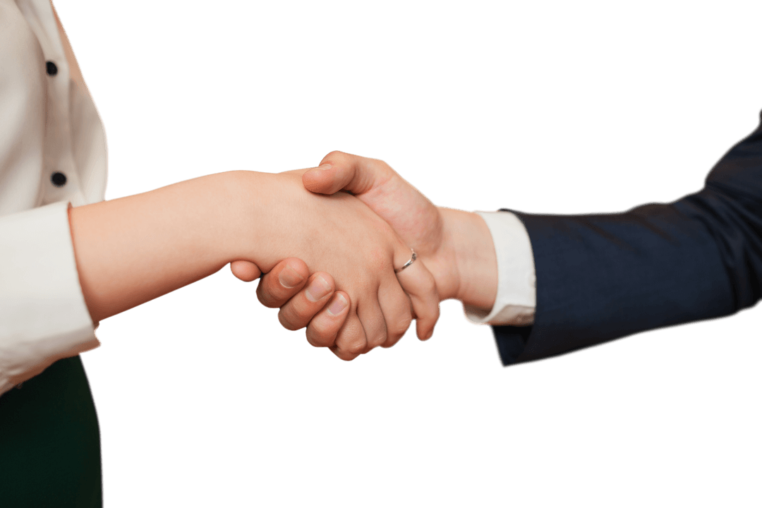 Transparent Handshake Symbolizing Successful Business Partnership
