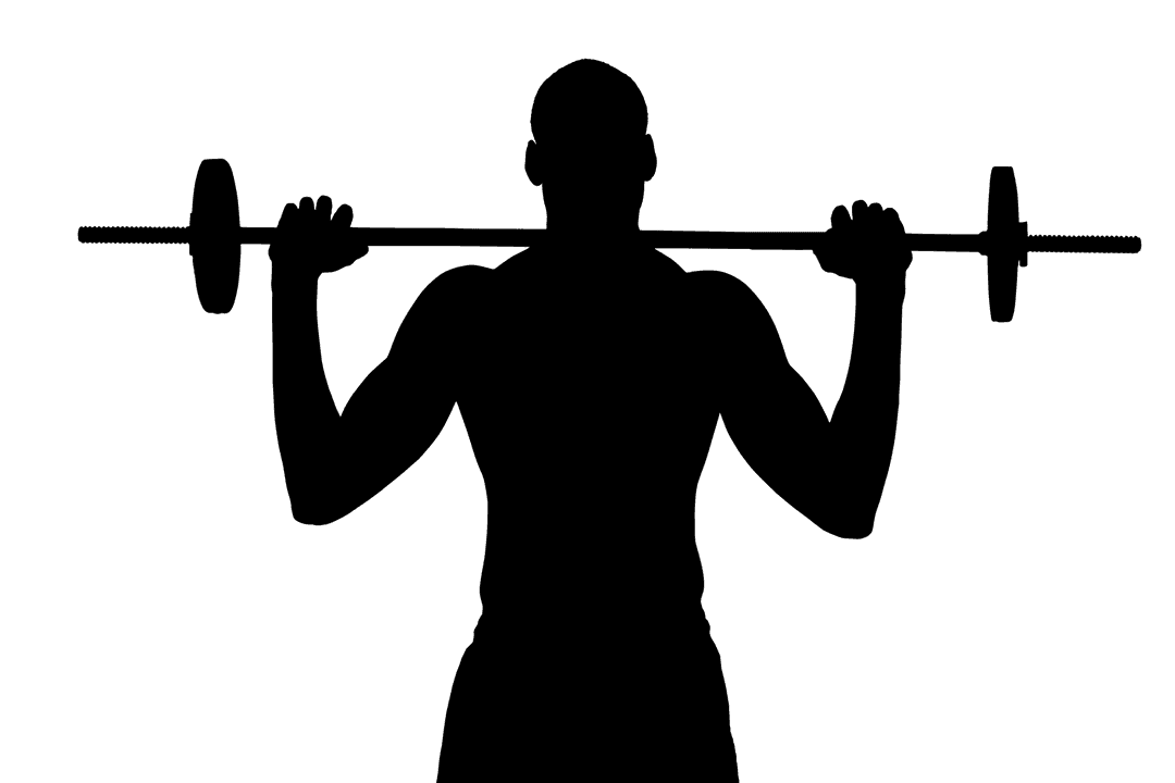 Male Athlete Exercising with Barbell on Transparent Background