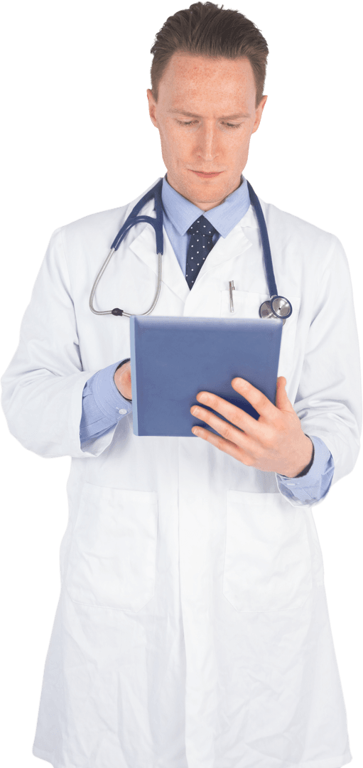 Transparent Doctor Using Digital Tablet Reviewing Notes