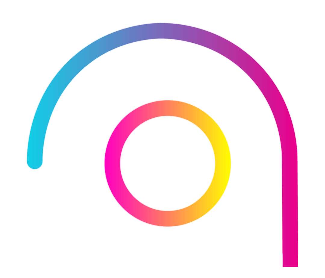 Transparent Gradient Arc with Multicolor Ring Geometry