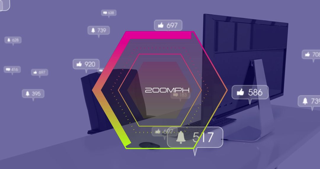 Digital Icons Hovering Devices Expressing Connectivity Status