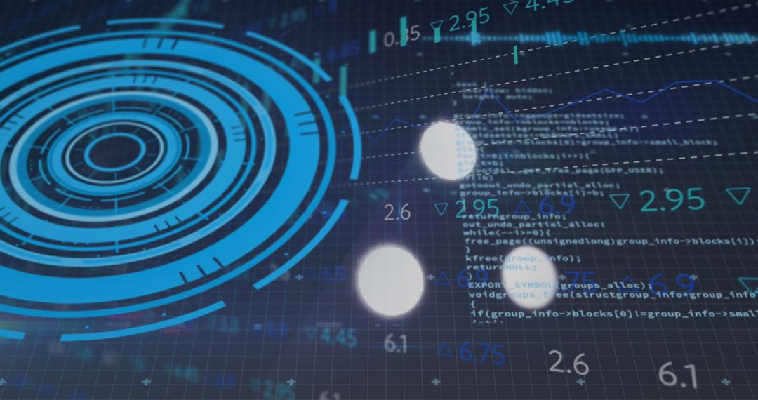 Futuristic data processing and cyber security visualization