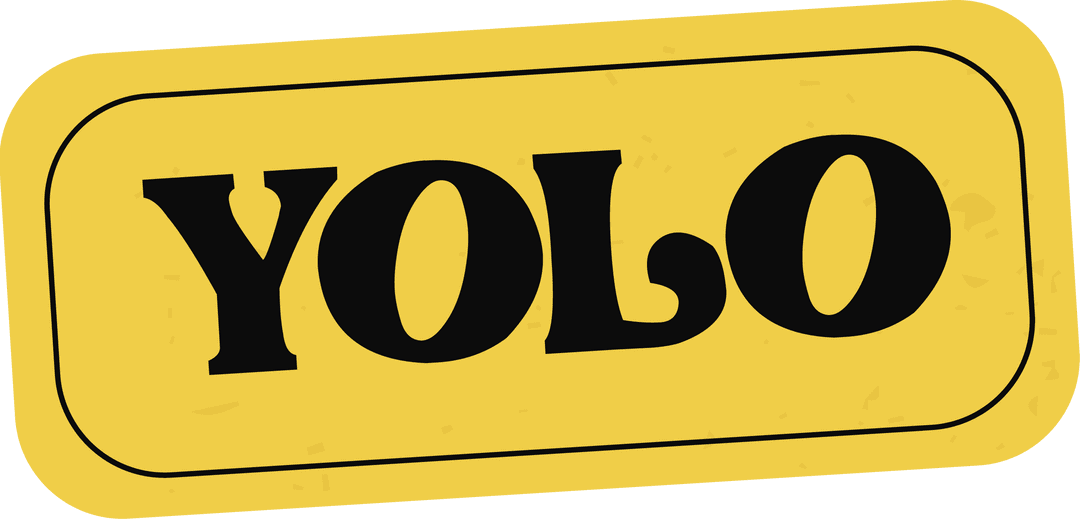 Bold YOLO Graphic on Yellow Badge with Transparent Background