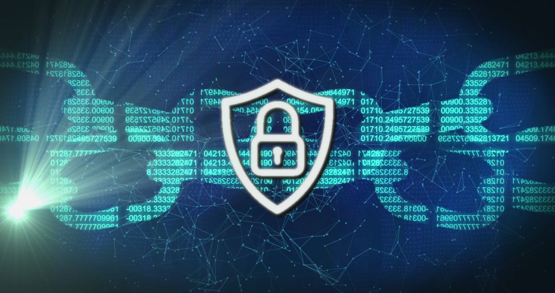 Digital Security with Blockchain Technology and Padlock Symbol