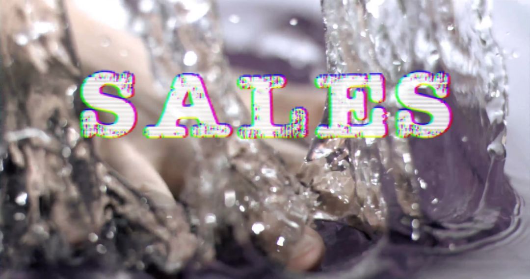 Digital Sales Concept with Hand and Splashing Water