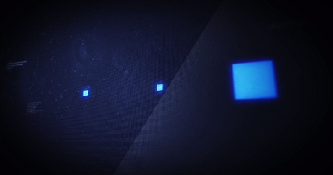 Glowing Digital Loading Squares on Dark Background