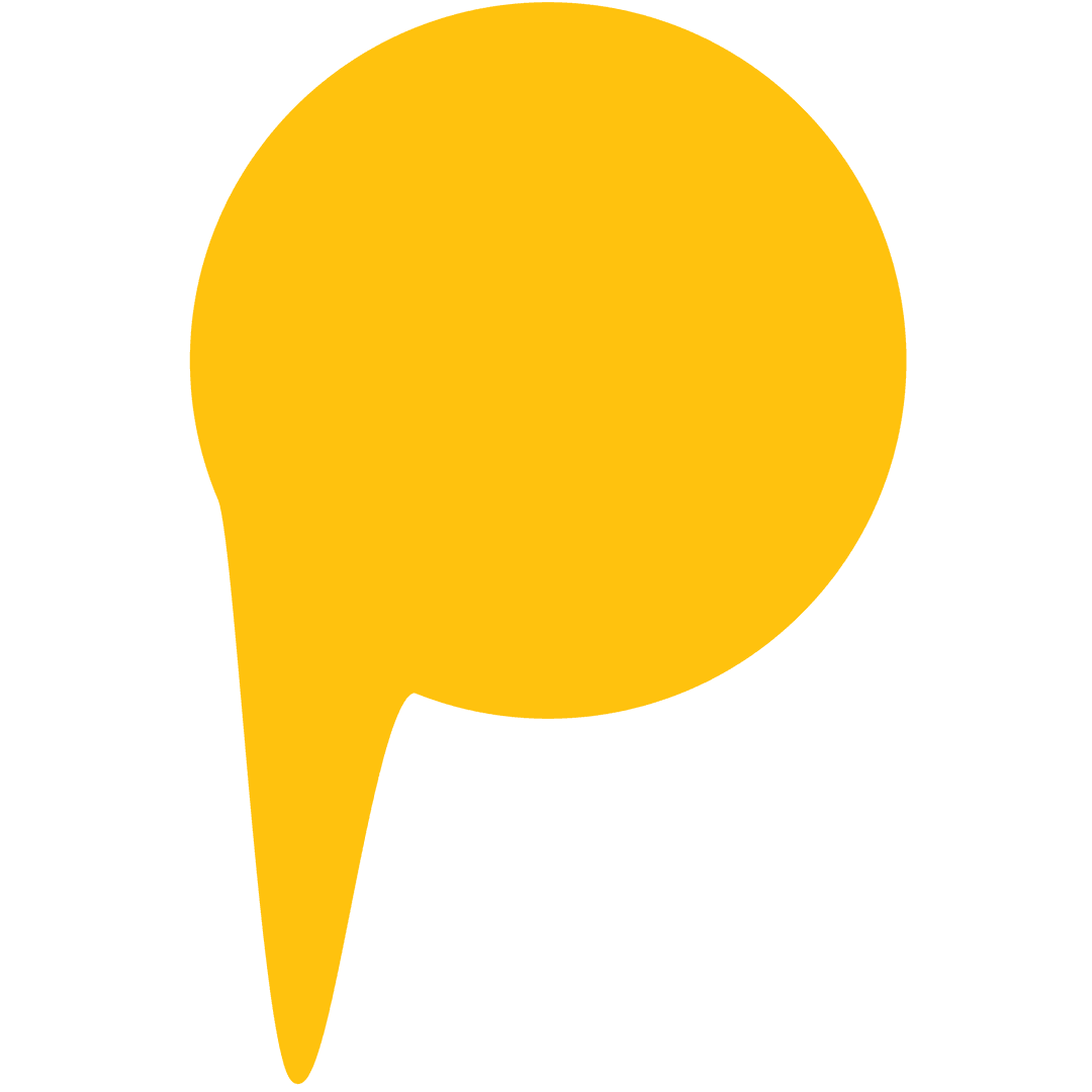 Yellow Speech Bubble Icon on Transparent Background