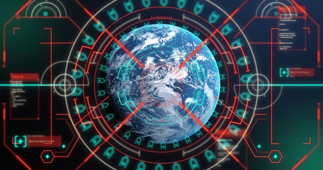 Futuristic Digital Earth with Interactive Elements