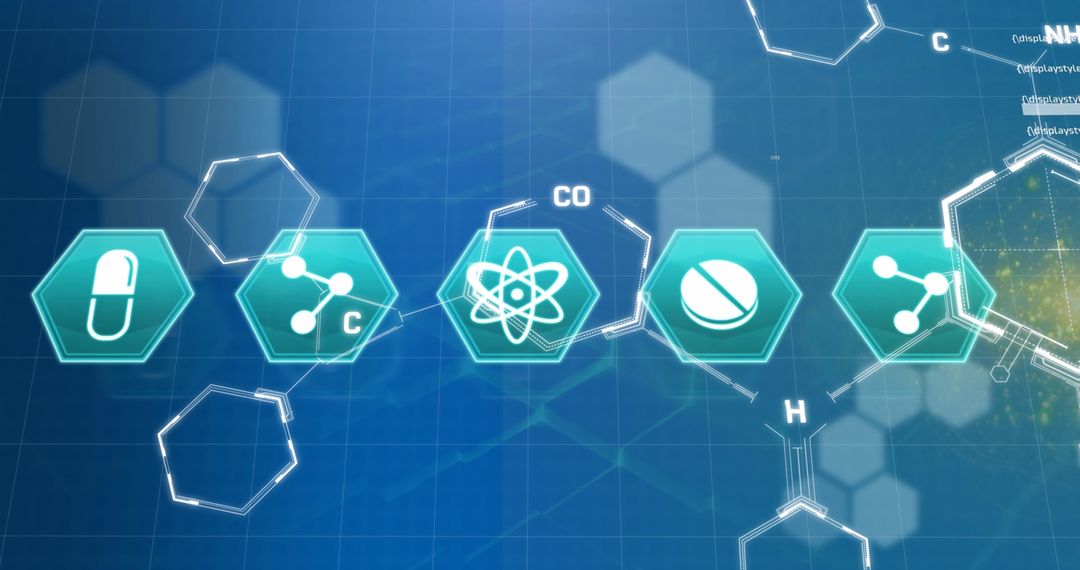 Digital Health Technologies Interface and Chemical Symbols