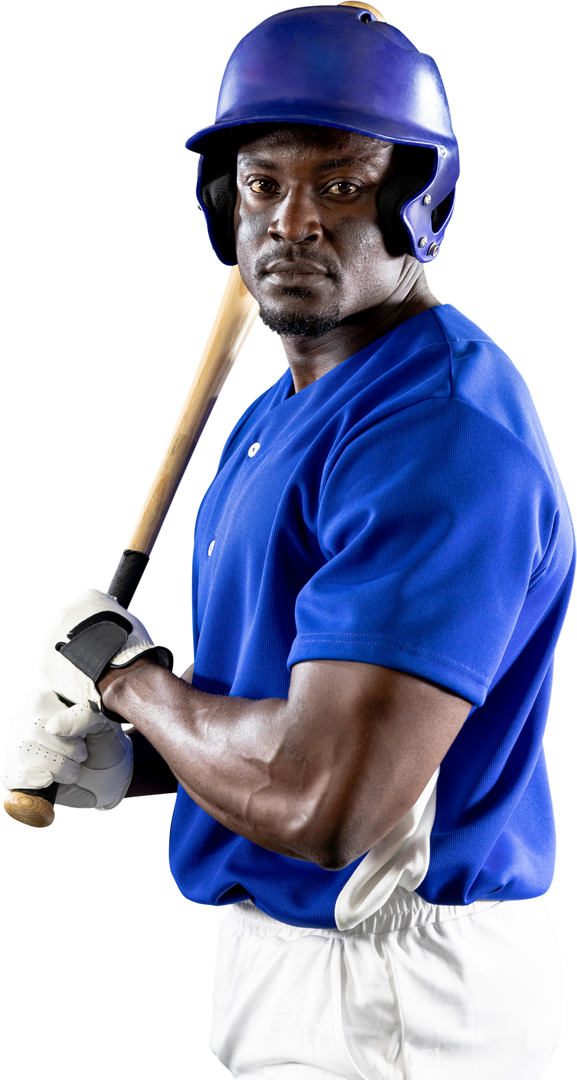 Transparent Portrait of a Baseball Player Holding a Bat Ready to Swing in Uniform - Download Free Stock Images Pikwizard.com