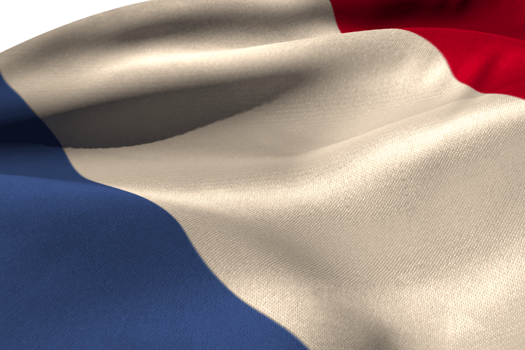 Transparent French Flag Vector Realistic Draped Design