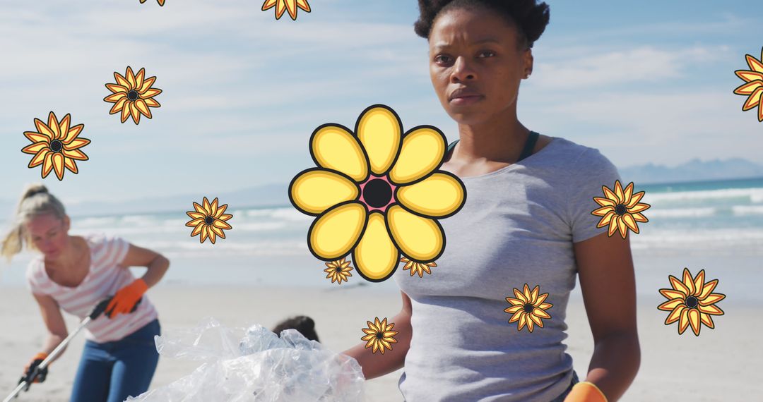 Eco-Conscious Team Participating in Coastal Cleanup