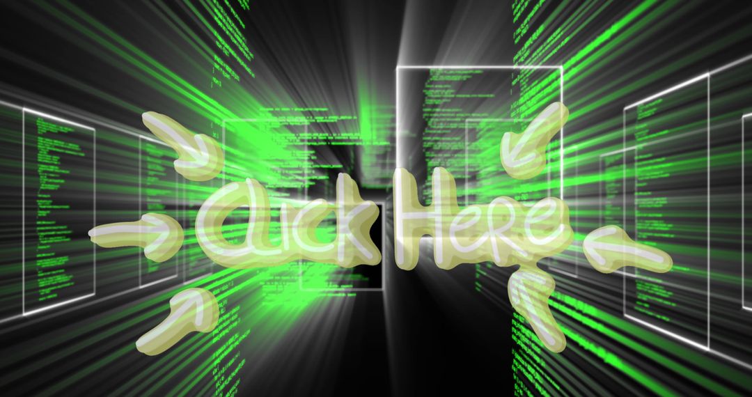 Interactive data stream with click here call to action