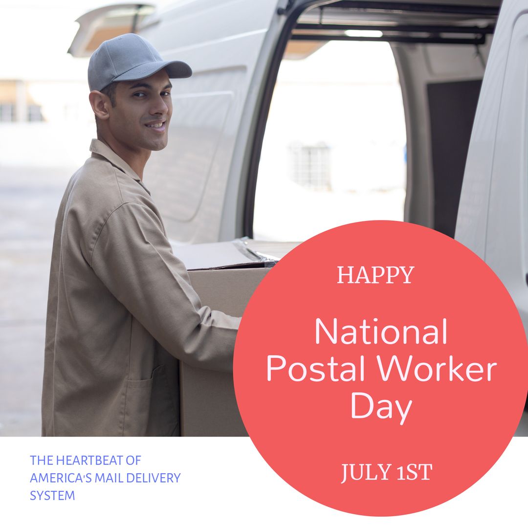 National Postal Worker Day: Male Postal Worker Carrying Box - Download Free Stock Templates Pikwizard.com