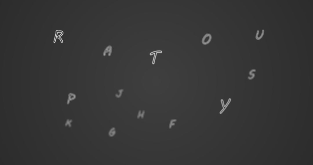 Random Alphabet Letters Floating in Grey Space