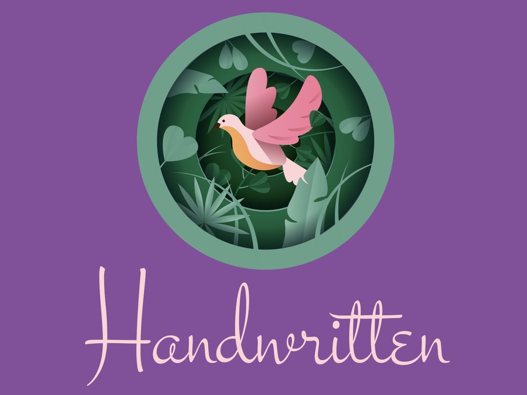 Elegant Bird Paper Cutout with Handwritten Text Overlay