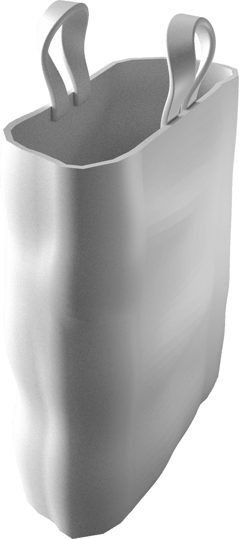 Empty White Shopping Bag on Transparent Background for Branding