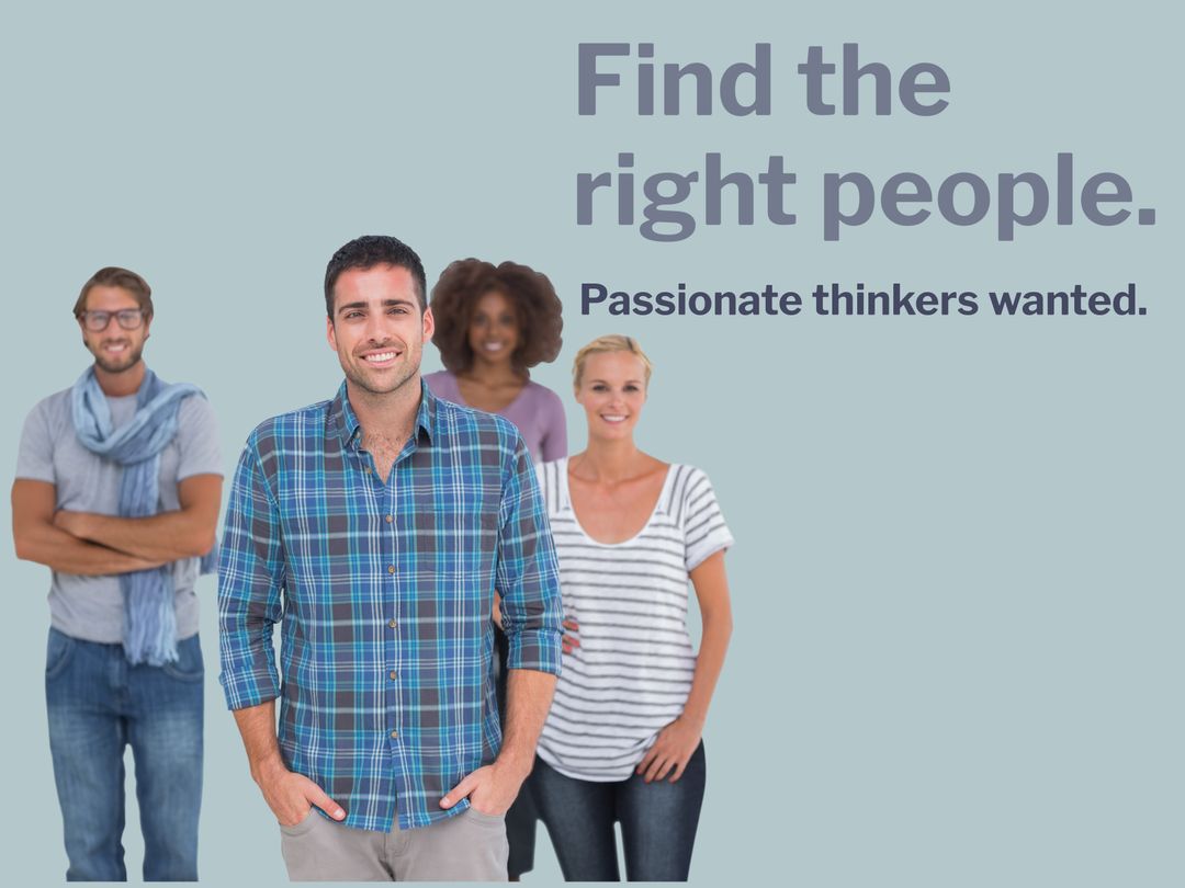 Diverse Group of Smiling Professionals for Recruitment Campaign