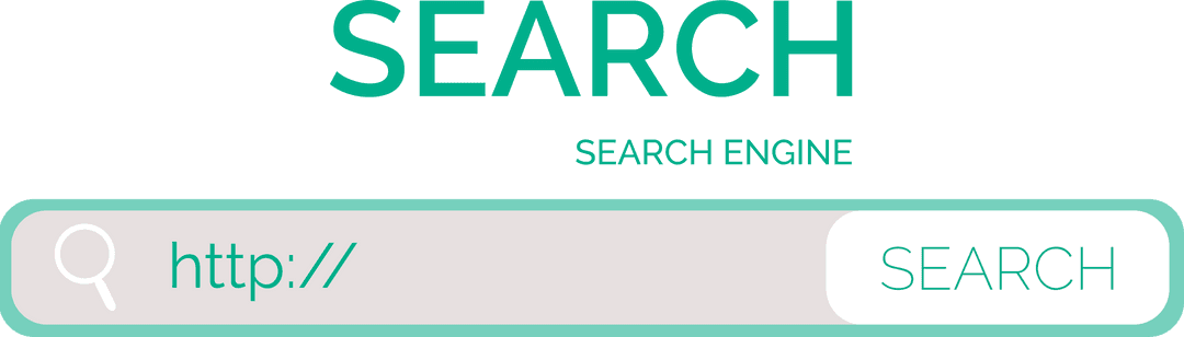 Green Digital Search Bar on Transparent Background