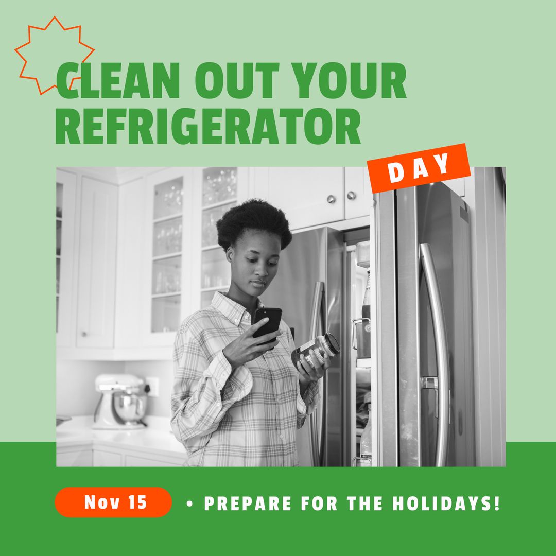 Clean Out Your Refrigerator Day Post with African American Woman
