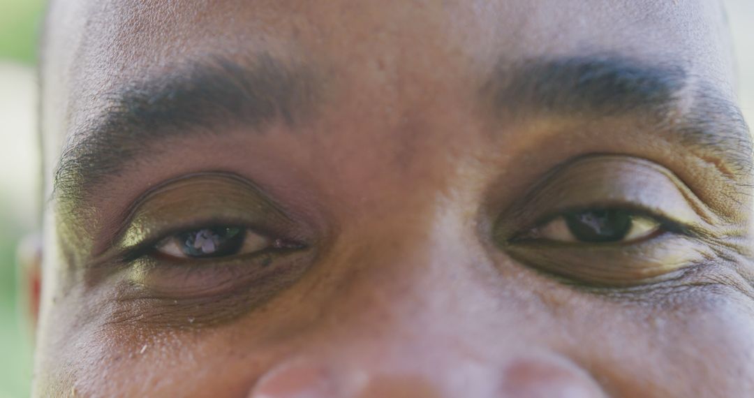 Close-Up of African American Man's Eyes Expressing Emotions - Free Images, Stock Photos and Pictures on Pikwizard.com