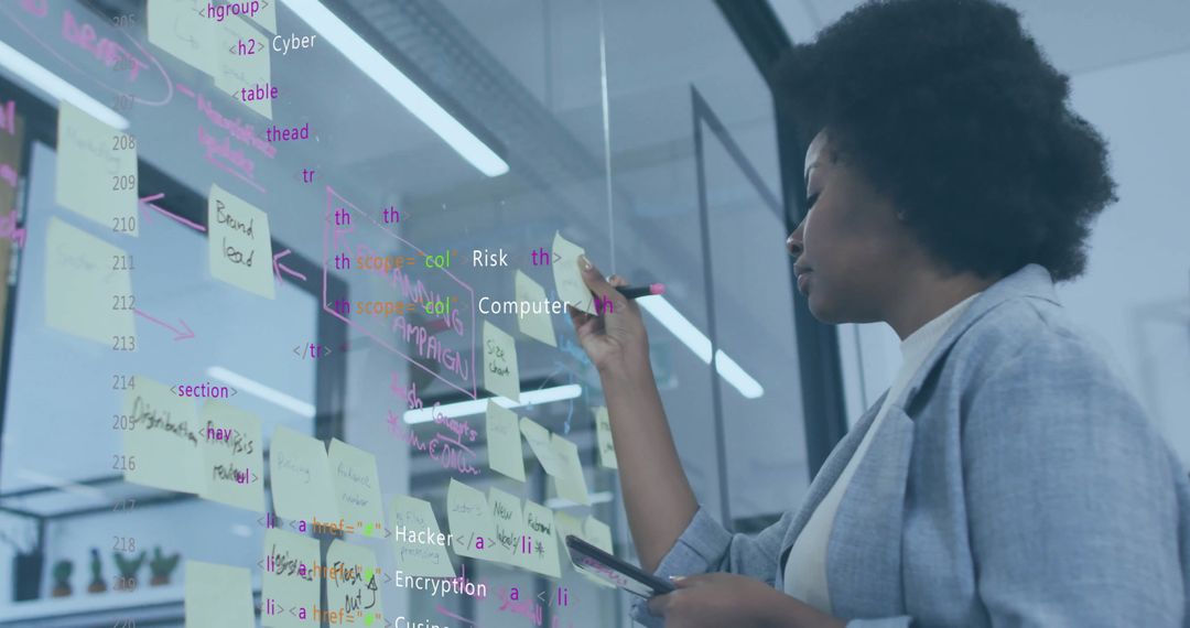 Businesswoman Analyzing Data with Modern Technology