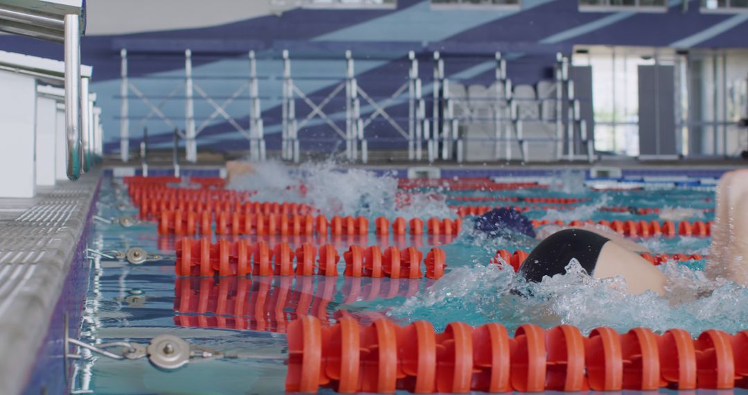 Competitive Swimmers in Pool Racing Lanes - Free Images, Stock Photos and Pictures on Pikwizard.com