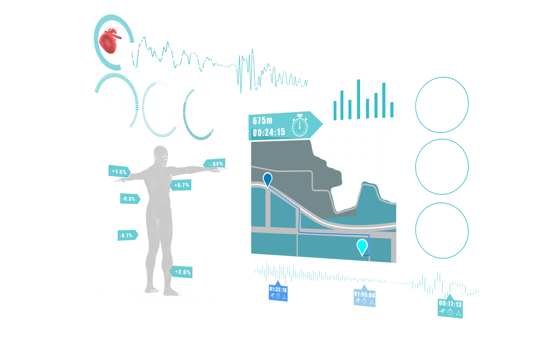 Transparent Digital Illustration of Human Body Scanning for Healthcare Analysis