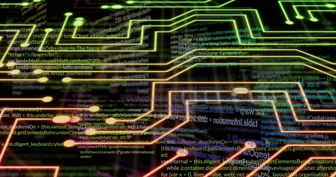 Futuristic Digital Interface with Flowing Data Streams