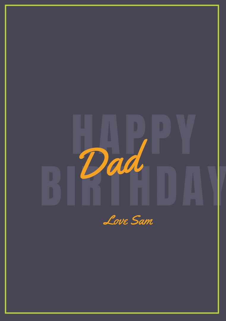 Bold Birthday Card Template for Father from Child - Download Free Stock Templates Pikwizard.com