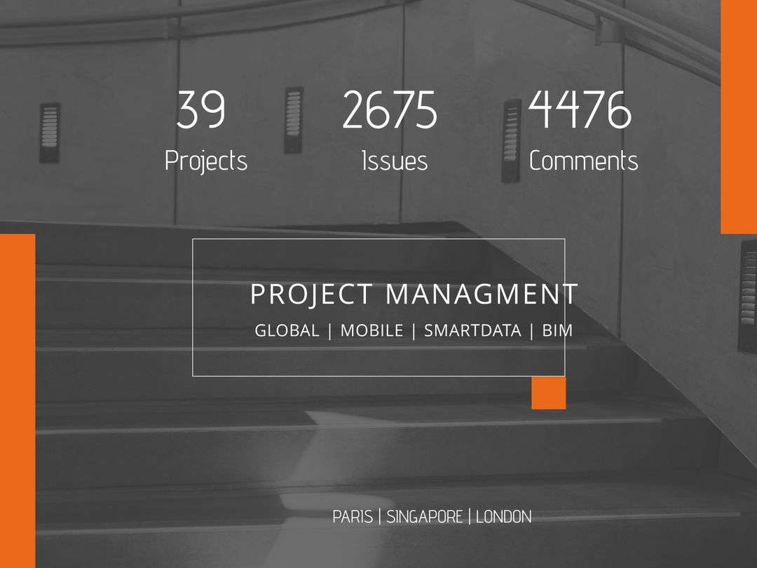 Corporate Presentation Infographic with Project Statistics