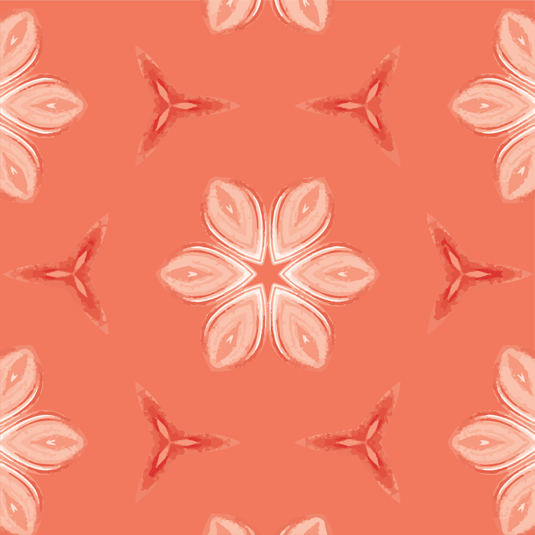 Digital Red and Pink Floral Pattern PNG On Transparent Background