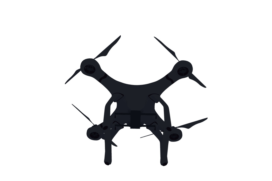 Quadcopter Drone Illustration on Transparent Background