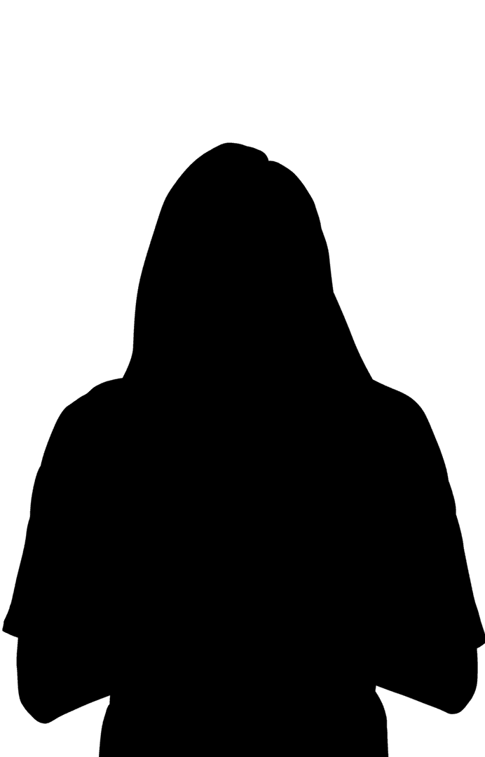 Silhouette of Woman with Long Hair Transparent Background